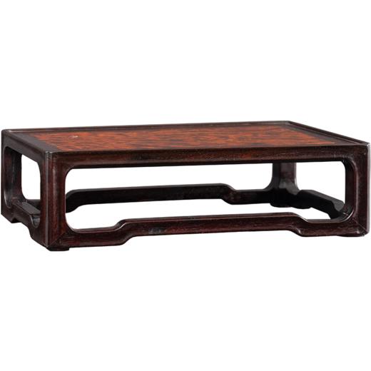 二十世纪 紫檀镶瘿木拦水线打洼四面平器座 商品图5