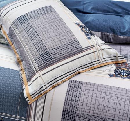 【6楼】富安娜床单四件\伊顿风尚，蓝 商品图1