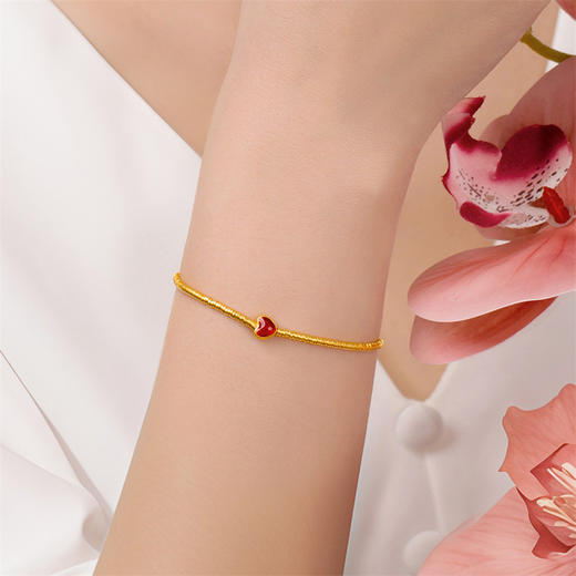 【新品首发】典粹系列黄金小红心手链 足金盘缠金手串女士礼物【按克计价黄金1】MEMORA诗普琳GB234701 商品图2