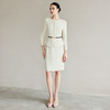 IWY/米白色假两件西装连衣裙女气质教资面试职业裙美容院前台接待正装Q1291 商品缩略图1