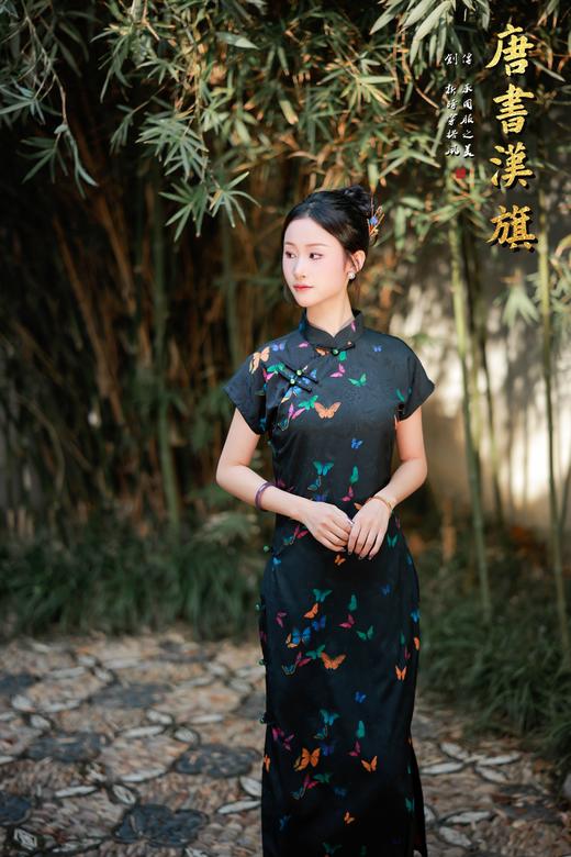 【梦蝶】春夏新款七彩蝴蝶长款连衣裙旗袍绝美优雅日常新中式 商品图2