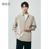 棉仓352804010-微宽松涤粘亚麻休闲翻领长袖衬衫 商品缩略图0