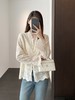 法式重工刺绣上衣V领蕾丝花边小衫长袖开衫喇叭袖白色衬衣女春夏 商品缩略图1