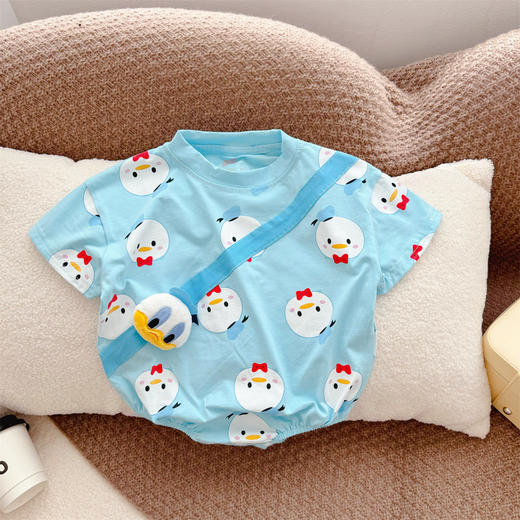 【套装秒杀价65.9】卡通维尼熊三角哈衣夏天柔软棉质宝宝哈衣套装 商品图9