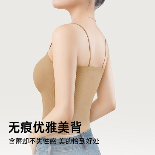 C2-【免穿文胸罩杯一体】吊带背心女内搭带胸垫显瘦美背打底外穿吊带    悠悠我思+温姌轻风 商品图7