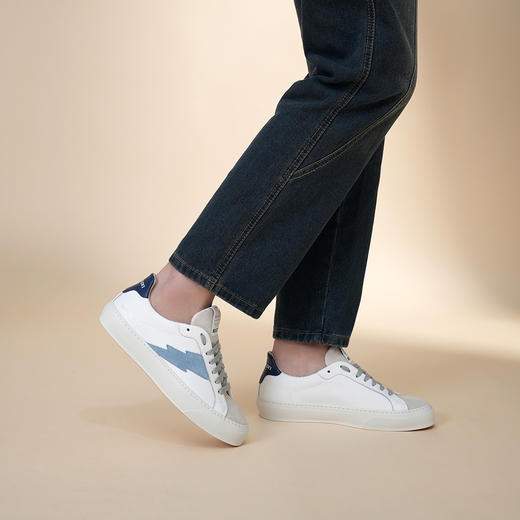 豪麟名鞋STOKTON男鞋休闲鞋牛皮革BLAZE-U蓝色 商品图1