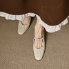 【预售5天】银色包头半拖鞋女夏外穿羊皮玛丽珍配裙子韩系褶皱粗跟穆勒凉拖鞋HB&2201 商品缩略图2
