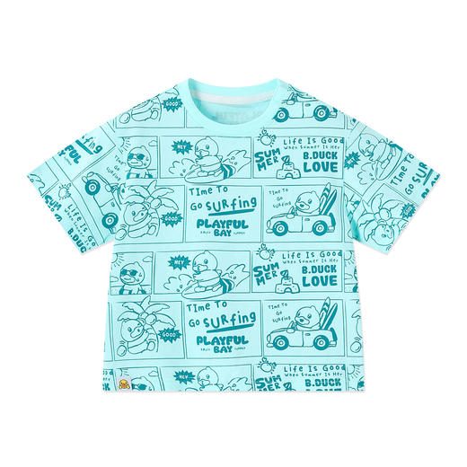 bduck小黄鸭童装夏季男童短袖t恤儿童上衣纯棉宝宝半袖夏装潮90-130 BF2601075 商品图3