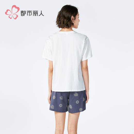 都市丽人亲情蜜语女士棉质短袖套装薄32支纯棉单面短袖类LHH9A4 商品图3