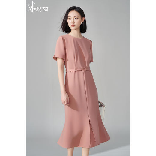 剩S/M/L 米思阳2025夏季新款气质优雅粉色连衣裙时尚大气正装裙子女1113 商品图2