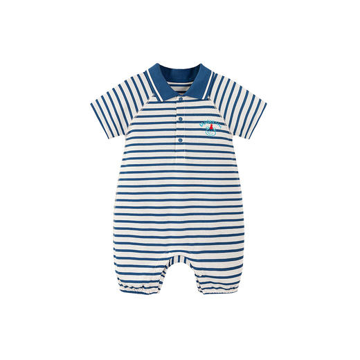 迷你巴拉外出连体衣海军风婴儿衣服宝宝2025夏季新款爬服哈衣 商品图4