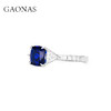 GAONAS 培育蓝宝石【矿工的眼泪】经典隽永贵气蓝色方形戒指10164JB 商品缩略图6