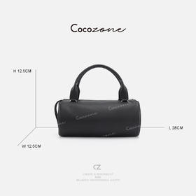 COCO ZONE 复古轻奢小众荔枝纹圆筒包手提包CD2A0781
