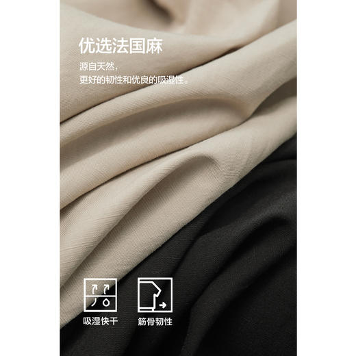 棉仓352804010-微宽松涤粘亚麻休闲翻领长袖衬衫 商品图2