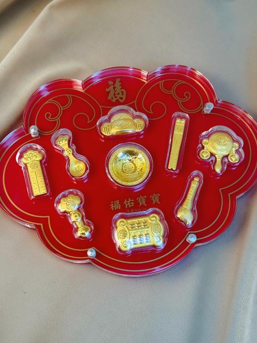 【现货】足金999福佑宝宝周岁百日八宝黄金满月送礼抓周创意礼物【金重约2g】【一物一证书】 商品图3