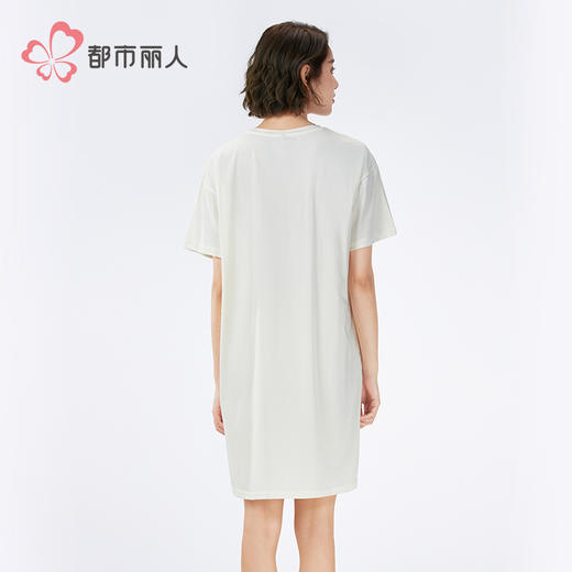 都市丽人生活家居女士棉质短袖裙薄32支纯棉单面短袖类LHH6E5 商品图3