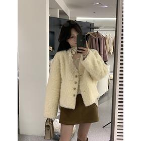 现货【冬日摩洛哥】设计师高定时髦洋气保暖皮毛一体全羊毛外套