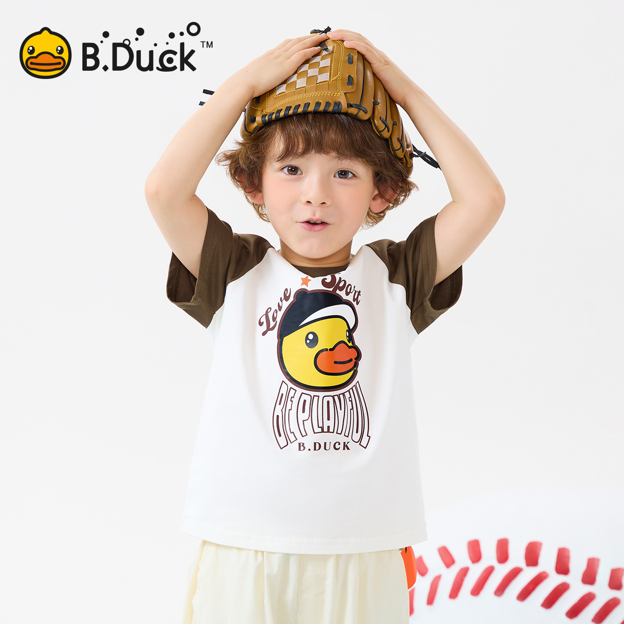 bduck小黄鸭童装夏季男童短袖T恤110-160 BF2601032