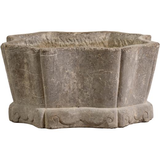 清 太湖石雕瓜棱葵口赏盆 商品图5