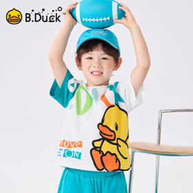 bduck小黄鸭童装夏季男童短袖T恤纯棉体恤儿童半袖上衣薄夏装105-150 BF2601931