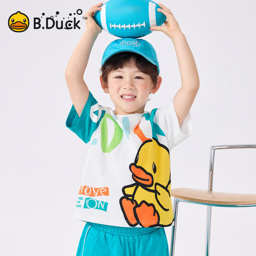bduck小黄鸭童装夏季男童短袖T恤纯棉体恤儿童半袖上衣薄夏装105-150 BF2601931 商品图0