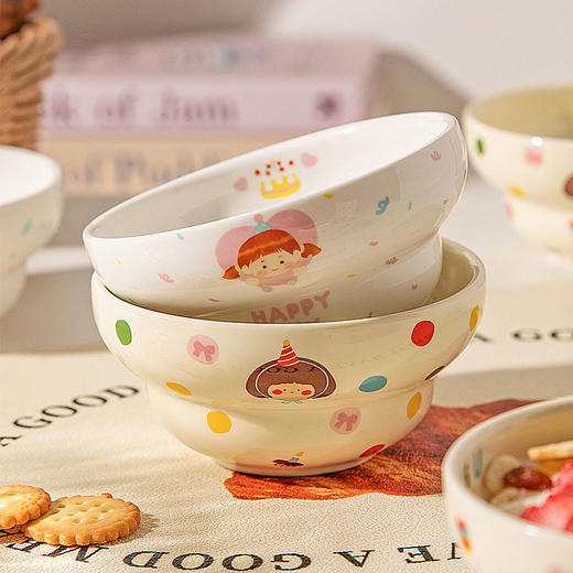摩登主妇生日女孩酸奶碗个人专用碗具家用餐具儿童饭碗燕麦水果碗 商品图0