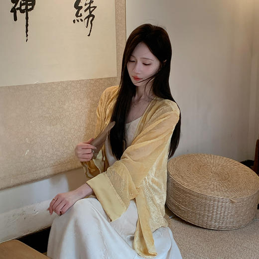 金蘑菇菇【芒果慕斯】设计师高定植绒软糯开衫长袖氛围感时髦外套女 商品图1