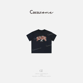 COCO ZONE 刘一一 2025新款经典美式学院风宽松短袖T恤CD2A0562