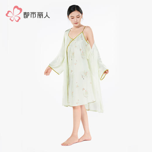 都市丽人女士丝质两件套薄冰雪丝提花生活家居两件套LHH4A1 商品图4