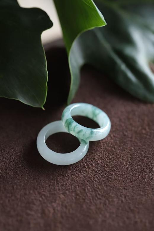 米马自己开料定做的 飘蓝花翡翠戒指 商品图1