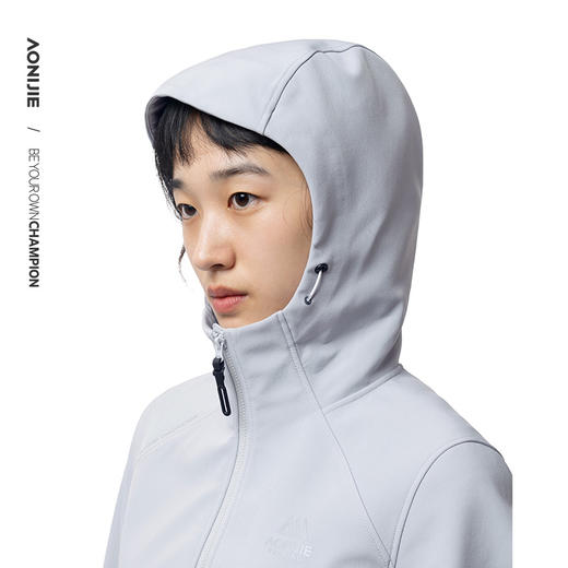 奥尼捷轻盈透气舒适运动加绒保暖修身女款连帽软壳夹克防风防泼水/FW6208 商品图2