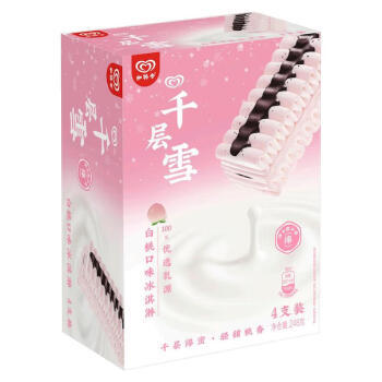 千层雪雪棒白桃味冰淇淋 雪糕 冰激凌62g*4支 商品图4