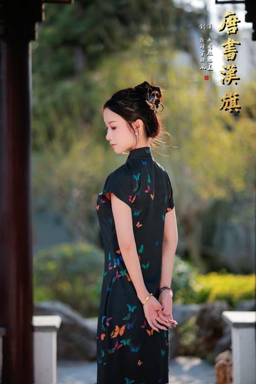 【梦蝶】春夏新款七彩蝴蝶长款连衣裙旗袍绝美优雅日常新中式 商品图4