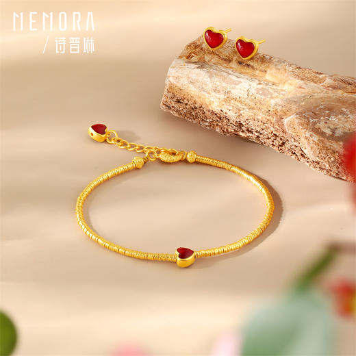 【新品首发】典粹系列黄金小红心手链 足金盘缠金手串女士礼物【按克计价黄金1】MEMORA诗普琳GB234701 商品图3