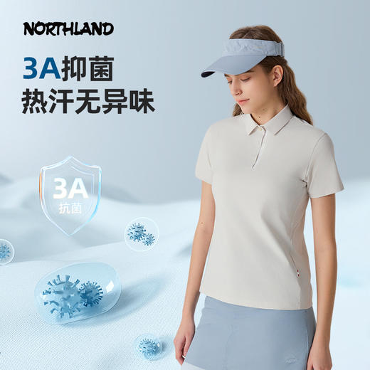 诺诗兰 观岩女式翻领短袖T恤NTSFH2214E 商品图2