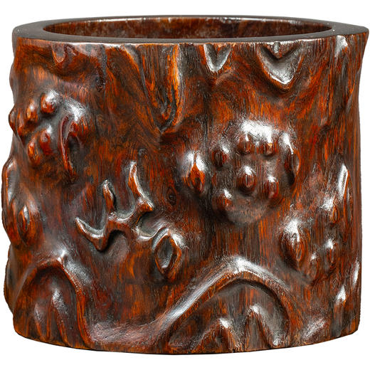 清早期 黄花梨树瘤笔筒 商品图5