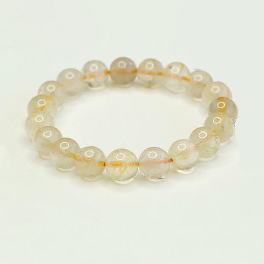 来财～天然金发晶手串发晶顺发招财之石圆珠素圈手链百搭饰品 商品图5