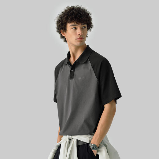 714street撞色插肩索罗娜运动POLO衫男士夏季凉感速干短袖防晒衣 商品图2