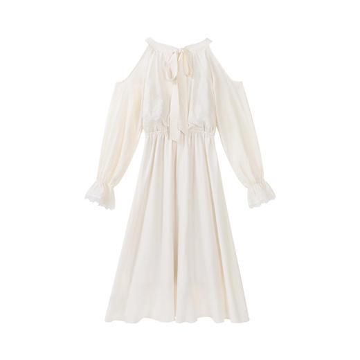 鹿向南「午后漫游」法式露肩连衣裙女2025年春夏新款气质显瘦长裙 商品图1