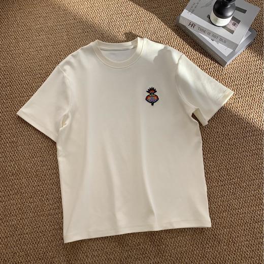 爆仓48小时内发货！【高质感重磅纯棉】2025新春“福寿三多”情侣短袖 直筒版型+石榴刺绣设计 简约百搭 舒适透气 男女同款 商品图7