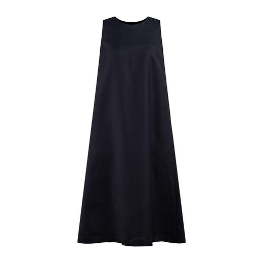 HeyDress法式亚麻背心连衣裙女夏季后背交叠设计高级气质黑色裙子 商品图4