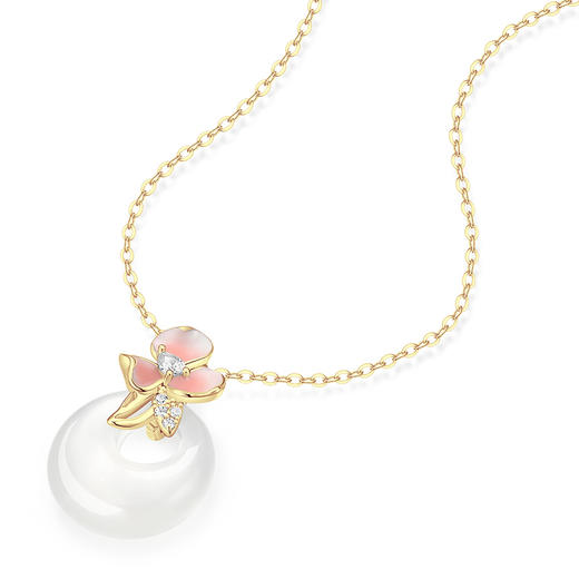 卡蒂罗/KADER 和田玉兰花项链  新中式古风锁骨链 小众轻奢设计#好运 本命年礼盒蛇年十二生肖转运 925银 商品图1