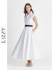 LIZZY夏季知性通勤气质衬衫领优雅名媛风长裙配腰带8146 商品缩略图1