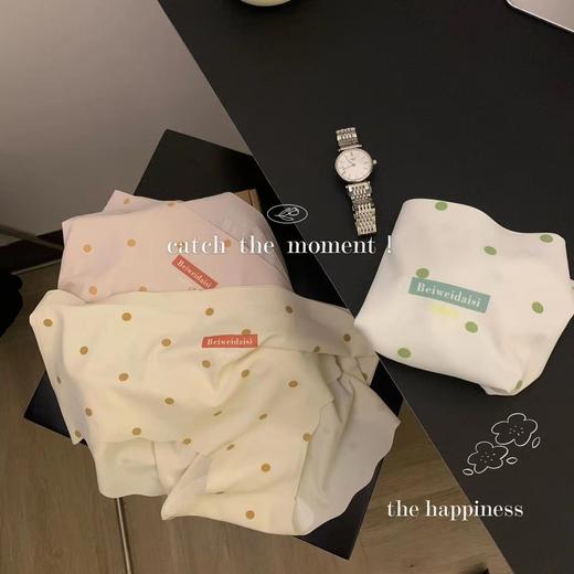 【3条礼盒装❗️奶油冰丝三角裤】面料真的真的超级薄透，上身裸感状态，自在呼吸！日系惹爱撞色少女无痕内裤裸感亲肤女三角裤 商品图3