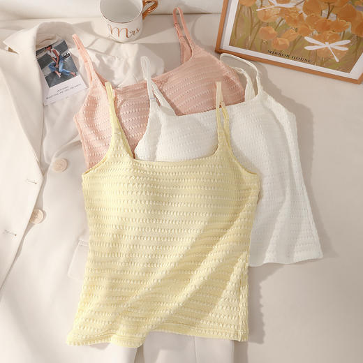 C2-【美背吊带一体背心】【带胸垫】免穿文胸可外穿修身显瘦内搭打底吊带背心女   忆梦艾思 商品图9