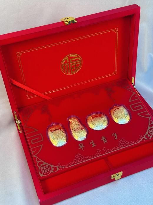 【现货】足金999早生贵子四件套新婚快乐婚嫁礼物【金重约2g】【一物一证书】 商品图4