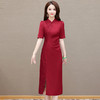洋气优雅红色，气质修身时尚喜婆婆改良旗袍QYM-AH5137JNL536 商品缩略图3