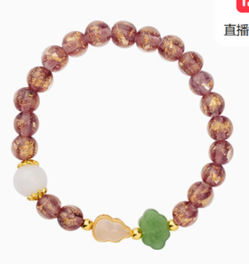 故宫 印象 乾隆花园 系列手串 三八节礼物生日礼物故宫官方旗舰店-绛紫款