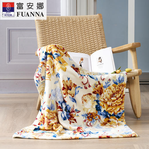 富安娜(FUANNA) 多功能法兰绒午休毯/落英缤纷80*120cm 商品图0