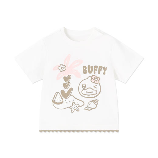 bduck小黄鸭童装夏季女童短袖t恤儿童纯棉宝宝上衣夏季半袖t90-130 FF2601083 商品图3